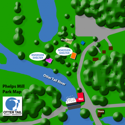 3D map of Phelps Mill Park shelters